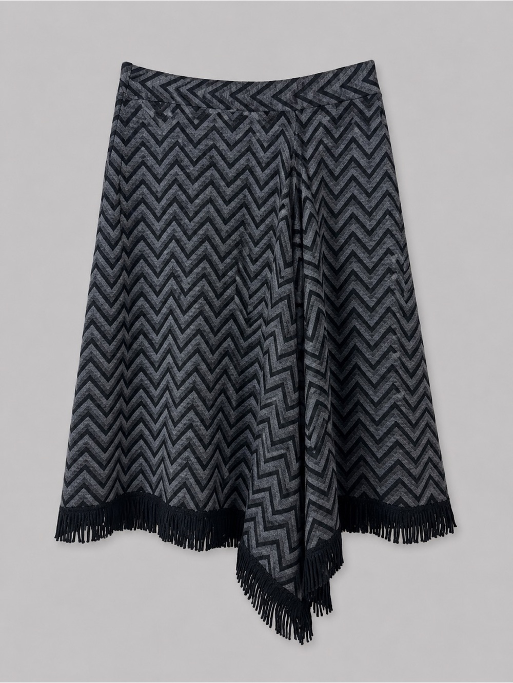 Lemmie Asymmetrical Striped Skirt Large Bohemian Whimsigoth Fringe Fairy Grunge